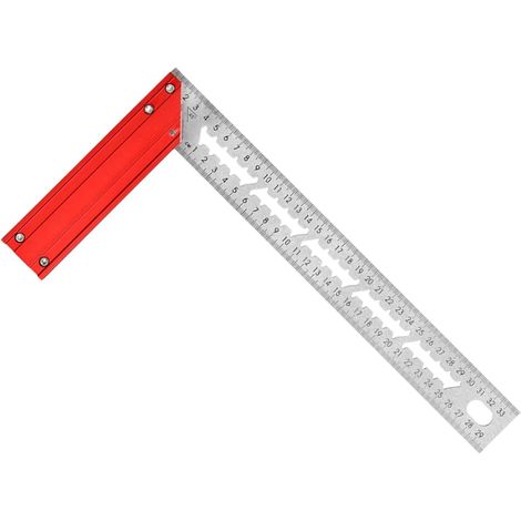 Outil de mesure professionnel en aluminium de type L à angle droit adapté pour le marquage précis et la disposition dans les projets de travail du bois Règle d'angle pour la construction (1/5)