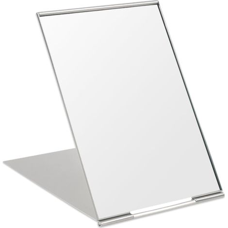 Espejo Super HD de 15×10 cm con soporte plegable, ultrafino y duradero, portátil para viajes o para usar sobre una mesa.