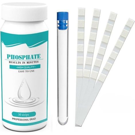 Test De l'eau De L'Aquarium, Bandes De Détection De Phosphate pour Analyse De l'eau, Test De Phosphate pour Aquarium, Tests De Phosphate Multiparamétrique (50 pièces) (1/5)