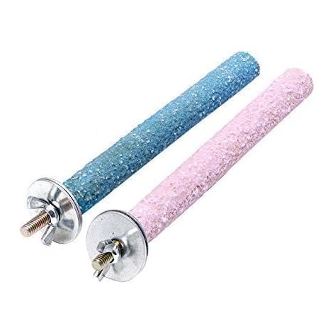 2 Pcs Bird Perch Stand Toy,Random Bird Perch Stand Toy Wood Parrot Grinding Claw Sticks Sanded Cage Toy for Parakeets Finches Parakeet Toys, Sanded Surface Cage Accessories for Parakeets Finches (1/5)