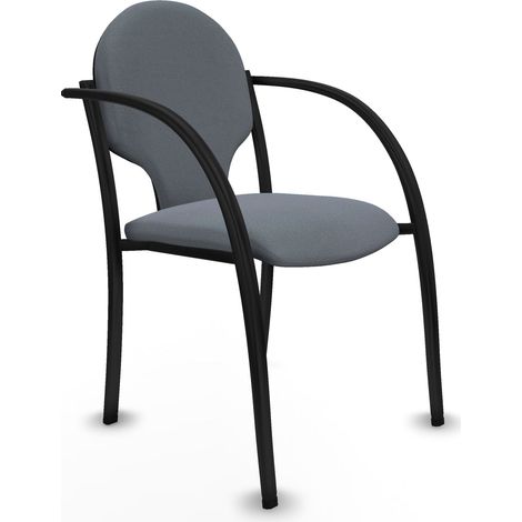 Pack 2 sillas Hellín chasis 4 patas negro bali gris