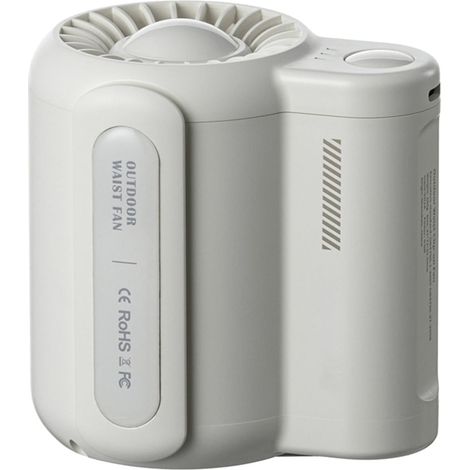 Ventilateur Ceinture - Ventilateur Portable à Batterie Rechargeable par USB - Pour Pêche Jardinage Travail en Extérieur - Blanc - 1 Pièce (1/5)