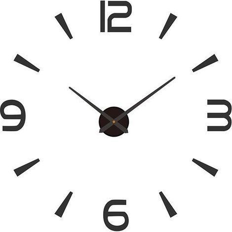 Reloj de pared adhesivo silencioso 3D moderno de 120 cm, color negro (1/5)