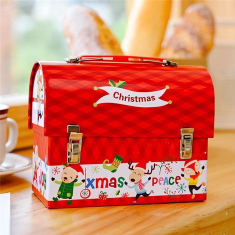 Boîte De Rangement En Fer Blanc - Boîte À Biscuits De Noël - Contenant Pour Bijoux Et Photos - 16 x 14 x 8 cm - 1 Pièce (1/3)