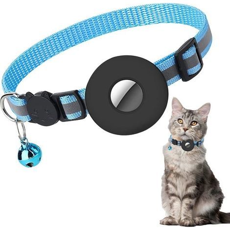 Katzenhalsband, reflektierendes Katzenhalsband mit Glöckchen und Sicherheitsverschluss, wasserdicht, kompatibel mit Apple AirTag (1/5)