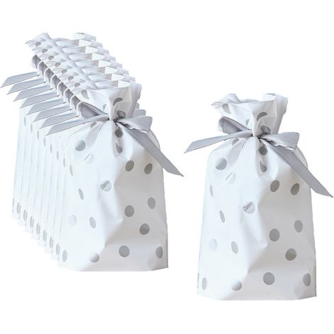 Sac Cadeau À Cordon - Sachet Bonbons Fête Noël - 15 x 23 + 3 cm - Polyéthylène - Pour Confiseries Pâtisseries Et Petites Gourmandises - Lot De 50 Pièces (1/5)
