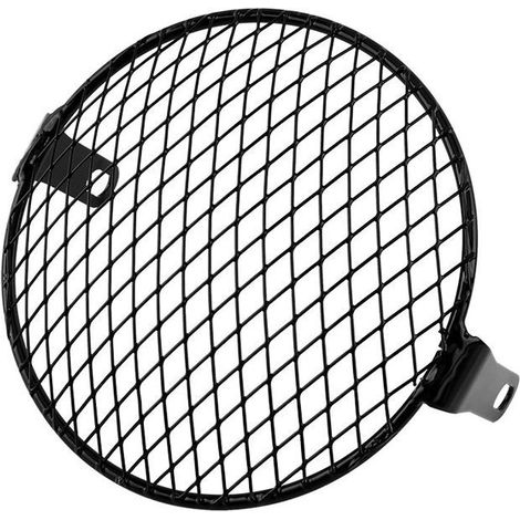 BelleRise - Grille phare – Maille losange métal robuste – Compatible avec Cafe Racer Bobber – 16 cm Noir (1/5)