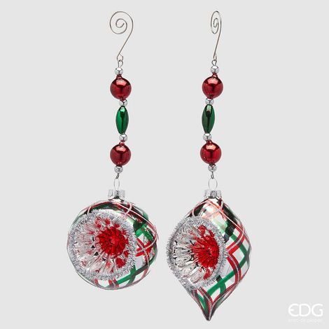 EDG Enzo De Gasperi Addobbo Natalizio Lanterna Fuso Tartan Assortita H8 cm 1 Pz – Decorazione per Albero di Natale (1/2)
