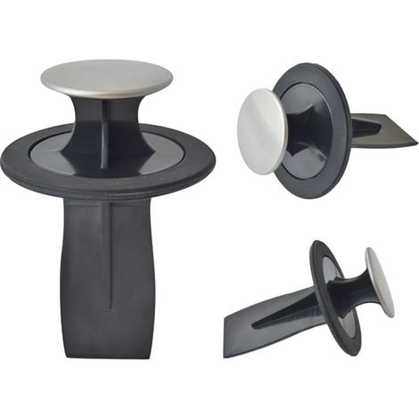 Bouchon d'évier, inox, plastique, noir, pour broyeur de déchets (1/5)