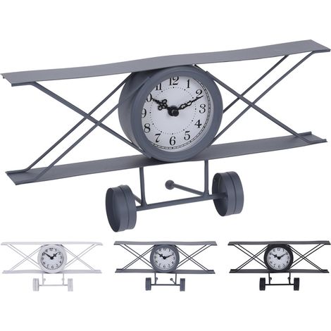 RELOJ SOBREMESA AVION 15x30x8 CM SURTIDO