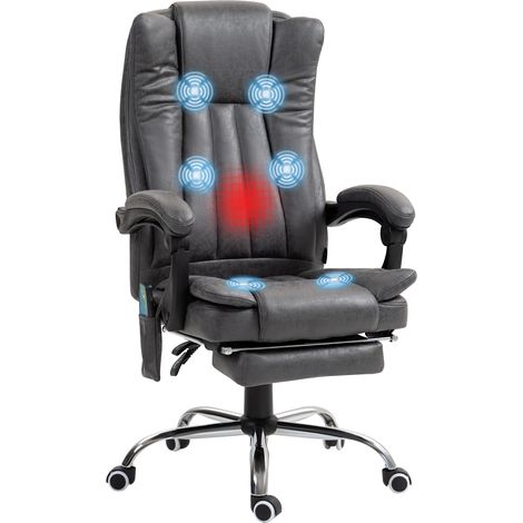 Fauteuil de bureau massant chauffant, siège ergonomique confortable pour travail, repos et détente (1/5)