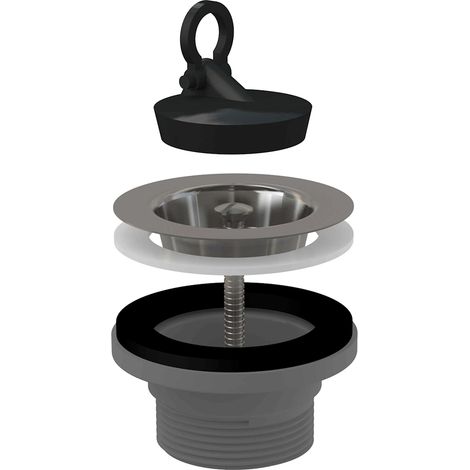 Vanne de vidange Alcadrain pour évier 6/4" avec grille en acier inoxydable DN70 ECO (1/2)