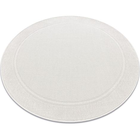 Teppich TIMO 5979 Kreis SISAL draussen Rahmen weiß  white rund 120 cm