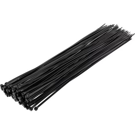 Collier de Serrage en Nylon - 200 mm x 7,6 mm - Noir - Attache Câble Ultra Solide - Serre-Câbles Ultra Solide - Lot de 100 Pièces (1/4)