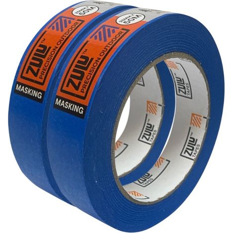Zulu Precision Outdoor Blue Painters Masking Tape - 25mm x 50m (6 months), 2 Pack (1/2)