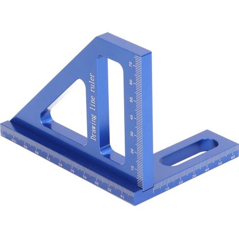 Angle Mesure Règle 45 90 degrés précis de mesure efficace de mesure efficace en aluminium Alière de mise en œuvre de mitre pour le travail du bois (1/5)