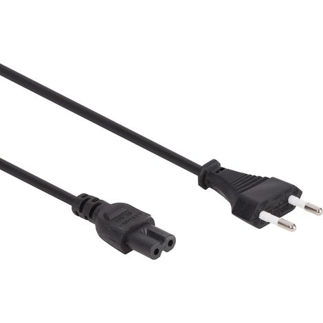 Câble d'alimentation - noir - "europlug" cee 7/16 + c7 - 2 m - h03vvh2-f 2g0.75 mm² - 2 m - h03vvh2-f 2g0.75 mm² - 2 m - h03vvh2-f 2g0.75 mm² - 2 m (1/2)