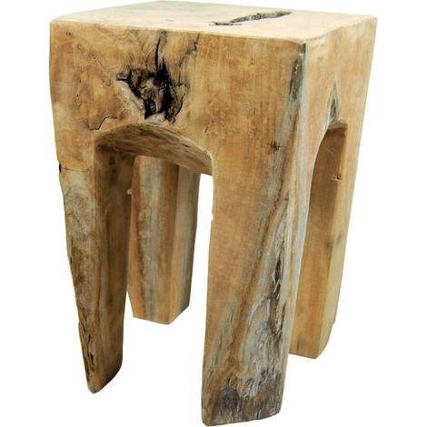 Tabouret carré en racine de teck 28cm Farmer Casita FARTABOU10CN - 28x28x41 cm - Kayu Meuble (1/4)