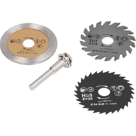 Scie circulaire miniature à 4 lames pour le travail du bois, avec 7000 tr/min pour une coupe plus nette conception à dents acérées haute résistance adaptée aux tuyaux en PVC et au contreplaqué. (1/5)