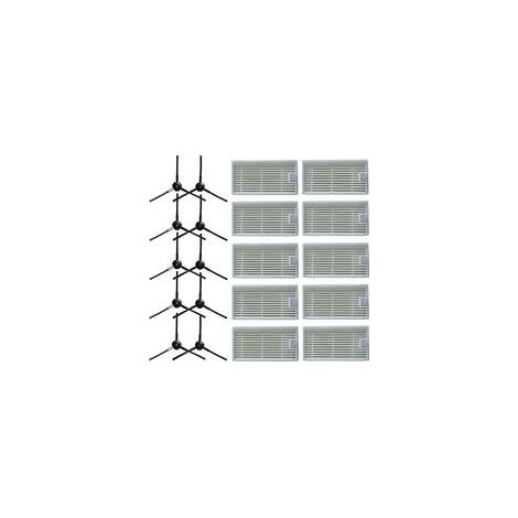 10 brosses latérales + 10 filtres HEPA pour aspirateur robotique Lidl SilverCrest SSR 3000 A1 (1/5)