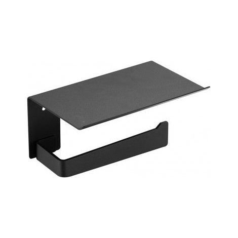 MEDICLINICS AI2003B AURA Portarrollos con Estante Negro Mate Papel Higiénico - ref: AI2003B
