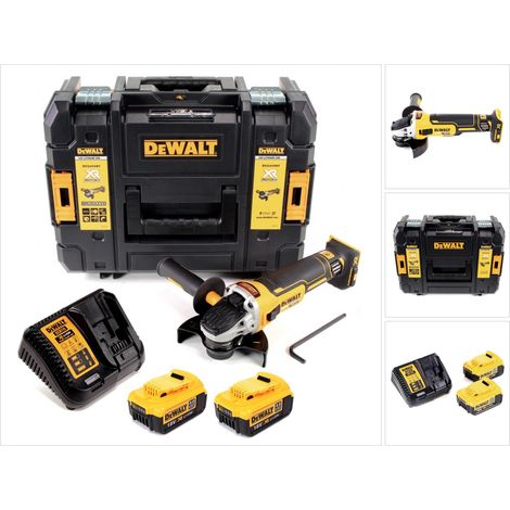 DeWalt DCG 405 M2 18 V 125 mm Smerigliatrice a batteria Brushless in valigetta TStak + 2x Batterie 4,0 Ah + Caricatore