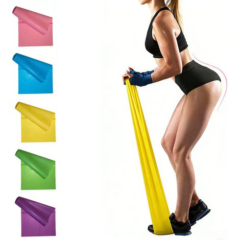 Bande élastique de fitness (1,5 mètre) - Bande de résistance unisexe pour le yoga, le Pilates et le renforcement musculaire (1/5)