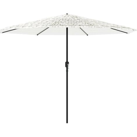 Ombrellone da giardino in poliestere 324 x 324 x 247 cm protezione dal sole e dalla pioggia struttura in acciaio bianco 020056407