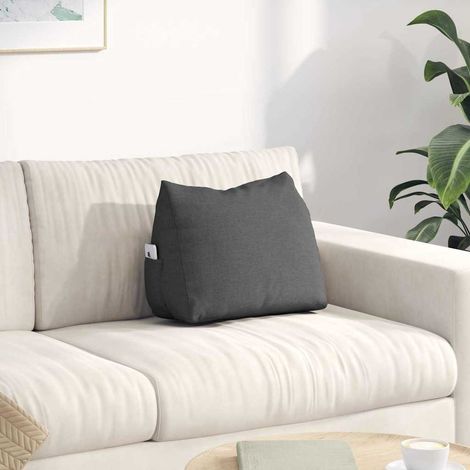 vidaXL Coussin de Dos Gris foncé 45 x 20 x 35 cm tissu
