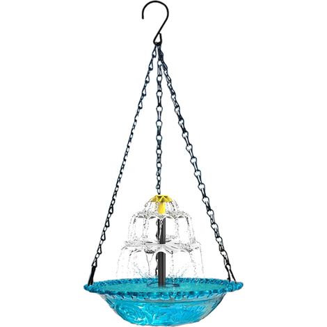 Hanging Solar Bird Bath Fountain, Solar Powered Cascading Outdoor Water Fountain, Hanging Bird Bath, for Outdoors Garden Yard Patio Lawn Decor (1/5)