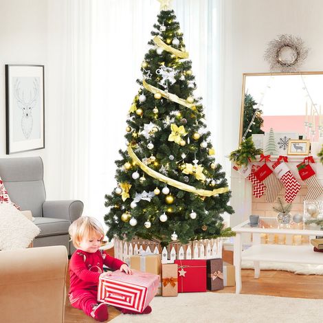 Albero di natale artificiale con supporto in metallo 240 cm pvc (1/5)