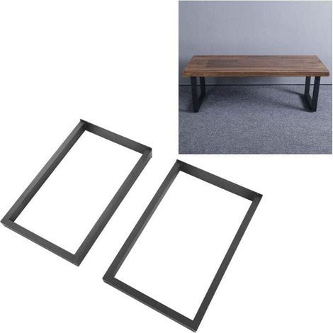 Patas de repuesto de metal para mesa (paquete de 2), tubo cuadrado de hierro resistente para escritorios, bancos de trabajo y muebles de bricolaje. (1/4)