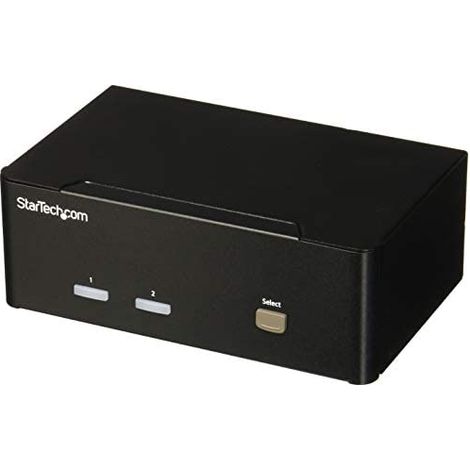 StarTech.com Conmutador KVM de 2 puertos con VGA doble y concentrador USB 2.0 de 2 puertos