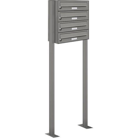 4er Premium Standbriefkasten  RAL 9007 freistehend Postkasten Ständer 1x4 (1/5)