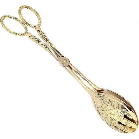 Pinces de cuisine, pinces de service, pinces à salade, pinces à gâteaux, pinces de service pour buffet et traiteur (Or, 23 cm) — Adélala (1/4)