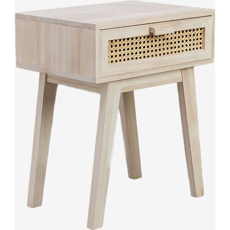 SKLUM Nachttisch 45x30 cm mit Schublade aus Holz Ralik Design              Braun Natur                     