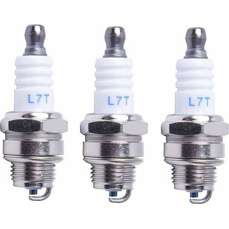 Bougie d'allumage L7T Tronçonneuse Tondeuse à gazon Petit Moteur Accessoire Pièces Compatible avec STIHL Hus-qvarna Rep NGK BPMR7A 4626 Equivalence RCJ6Y Champion Bosch WSR6F,Pack de 3 (1/5)