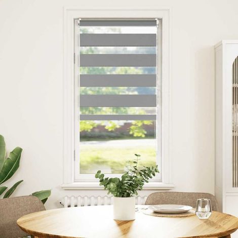 Store enrouleur zébré 80,9 x 150 cm, largeur du tissu 76,7 cm, gris (1/5)