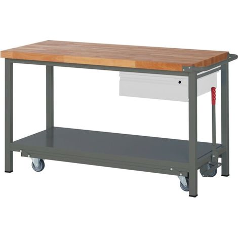 Etabli STIER Premium avec châssis roulant abaissable et 1 tiroir, lxPxH 1 500x700x880 mm (1/5)