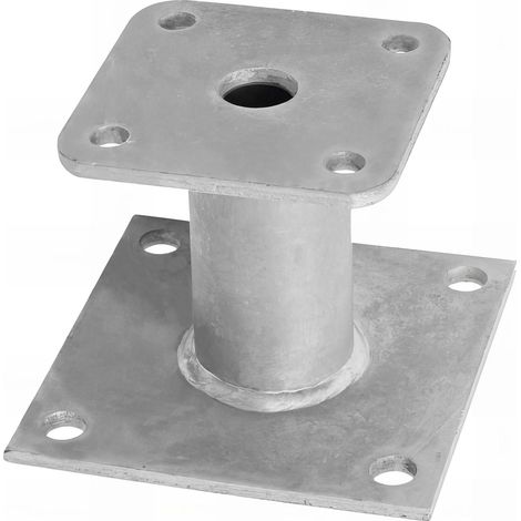 Pied de poteau avec platine type PP-60 (A x B x C x D x ép) 60 x 90 x 80 x 42 x 4,0 mm - AL-PP60 - Alsafix