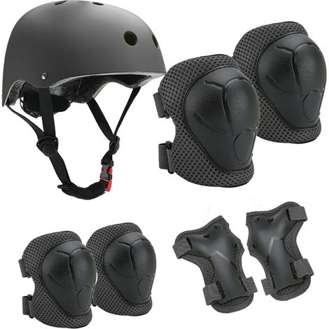 Ensemble de protection 7 pièces pour enfants : casque de roller, protège-poignets, coudières et genouillères, adapté au cyclisme, trottinette, roller et skateboard pour garçons et filles (1/5)