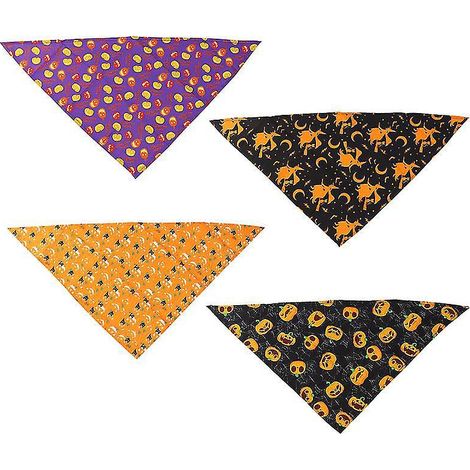 Lot de 4 écharpes pour chiens, idéales pour les décorations d'Halloween (1/3)