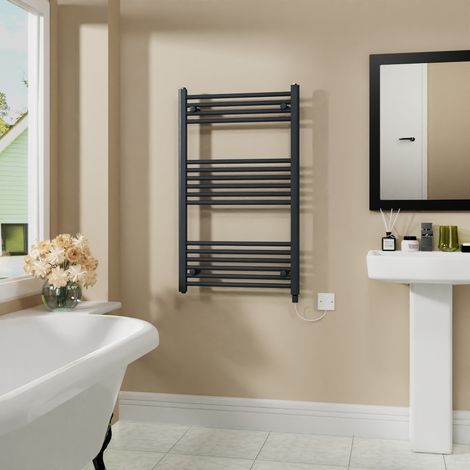 Electric Bathroom Radiator Straight Anthracite 1000x600mm 600W