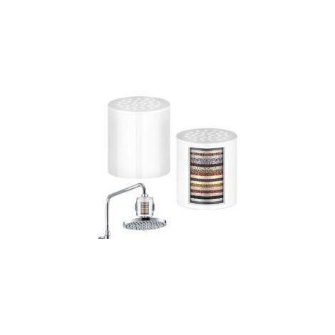 Set mit 2 universellen 20-stufigen Duschfiltern – Wasserenthärter – Entfernt Chlor, Schwermetalle, Eisen und andere Sedimente – Hocheffizienter Wasserenthärter – Crezuo (1/3)