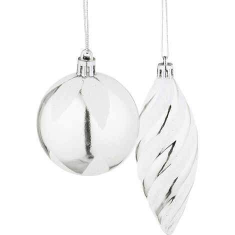 Lote de 72 bolas de Navidad decorativas brillantes de plástico rojo y dorado 130015857 (1/2)