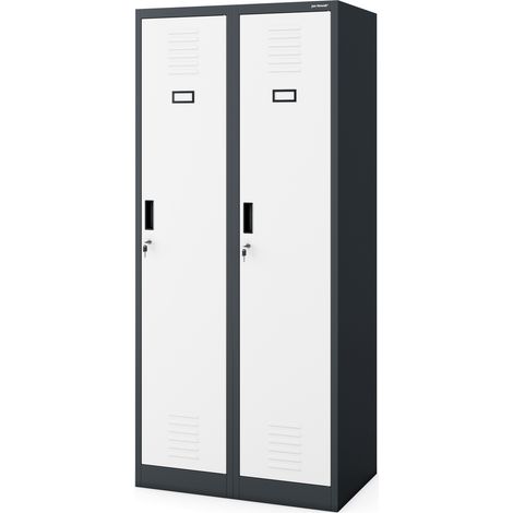 Armoire industrielle en métal pour les documents KACPER, 800 x 1800 x 500 mm, blanc anthracite