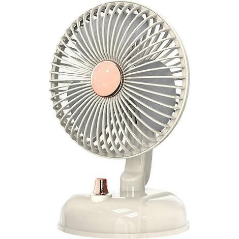 HONORNIC - Ventilateur de bureau USB, petit ventilateur de table rechargeable et silencieux, blanc, idéal pour le bureau, la maison ou une chambre d'étudiant. (1/5)