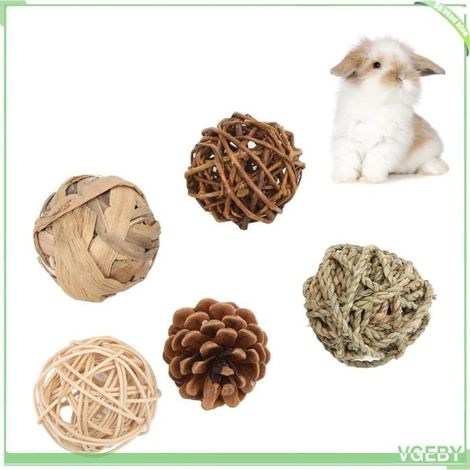 Jouet Sepak Takraw - FAFEICY - Set de balles à mâcher - matériaux naturels - pour perroquets et petits animaux - soin dentaire (1/5)