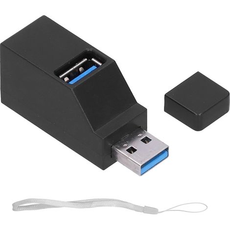 Hub USB 3 Ports Haute Vitesse avec Dragonne, Interface USB 2.0 & 3.0, Accessoire Informatique Portable (1/5)