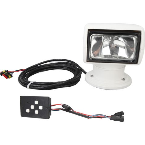 Cosiki Projecteur Halogène, Résistance à l'oxydation 2500 Flux Lumineux, Projecteur Maritime étanche IP67, éclairage Tout Support avec Télécommande pour Yachts, Bateaux de Pêche (12V). (1/5)